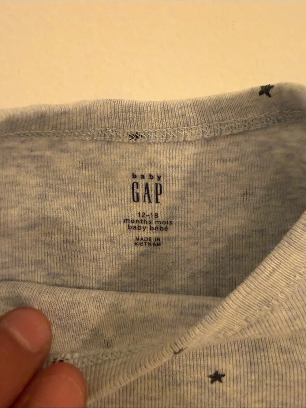 GAP Grey One-Piece Bodysuit with Navy Star Print